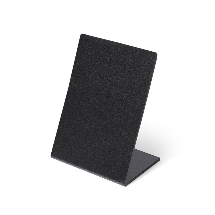 Stojak informacyjny kredowy A6 w kształcie L stojaczek z powierzchnią do pisania markerami kredowymi stojaczek do prezentacji oferty promocji cen cenówka kredowa