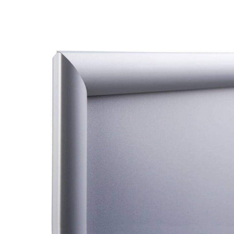 Ramka zatrzaskowa KRAST B2 (50,0 x 70,0 cm) aluminiowa srebrna z ostrym prostym narożnikiem rama ramka plakatowa OWZ ścienna na plakat na zdjęcia profil 25 mm