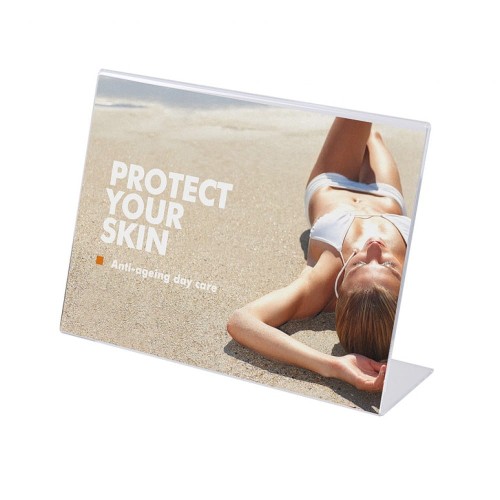 Stojak akrylowy na plakat typu L w orientacji poziomej format A9 (52 x 37 mm)