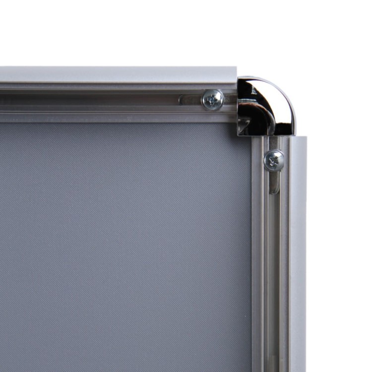 Ramka zatrzaskowa KRAST A0 (84,1 x 118,9 cm) aluminiowa srebrna z zaokrąglonym narożnikiem rama ramka plakatowa OWZ ścienna na plakat na zdjęcia profil 25 mm