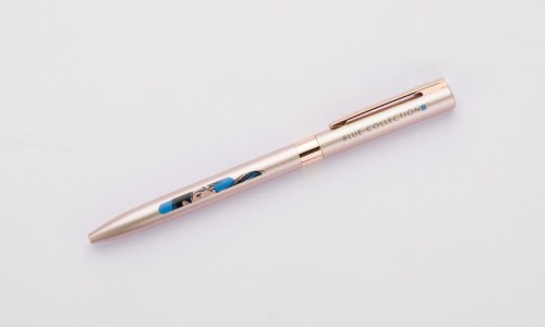 Długopis żelowy GELLE czarny wkład różowy