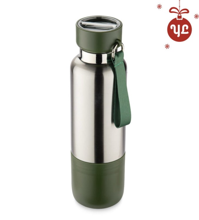 Butelka termiczna ze smyczką RON 500 ml oliwkowy