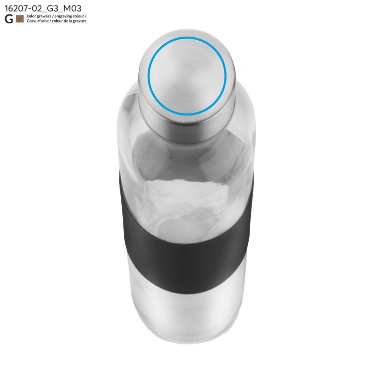 Butelka szklana GLASSI 510 ml czarny