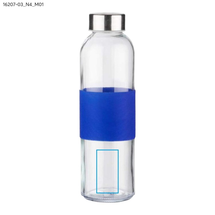 Butelka szklana GLASSI 510 ml niebieski