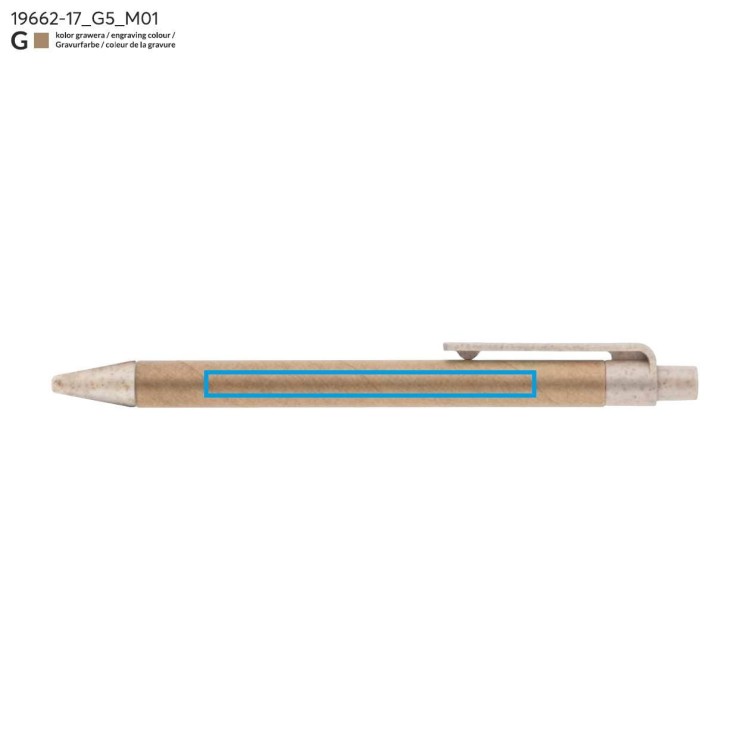 Długopis papierowy TIKO beżowy (naturalny)