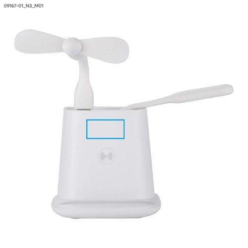 Przybornik z ładowarką indukcyjną (5W) BERGO II biały