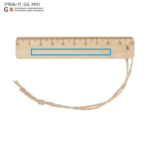 Linijka 10 cm ze sznurkiem LINIFY beżowy (naturalny)