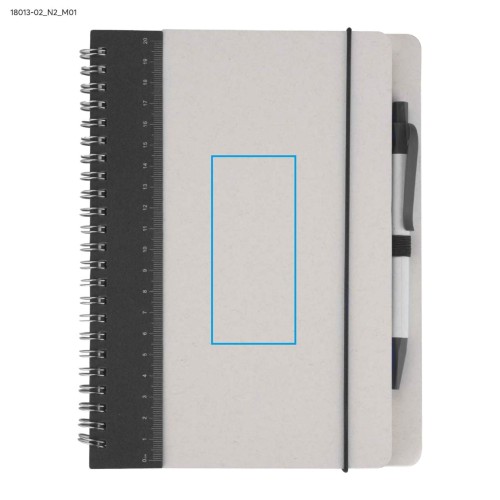 Notes z linjką i długopisem REGALI czarny