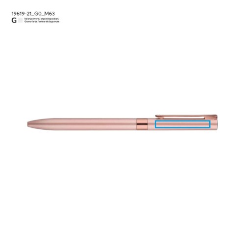 Długopis żelowy GELLE czarny wkład różowy