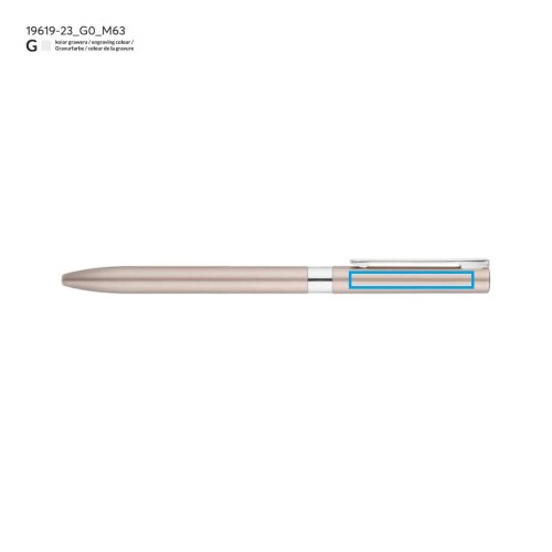 Długopis żelowy GELLE czarny wkład szampański (jasnozłoty)