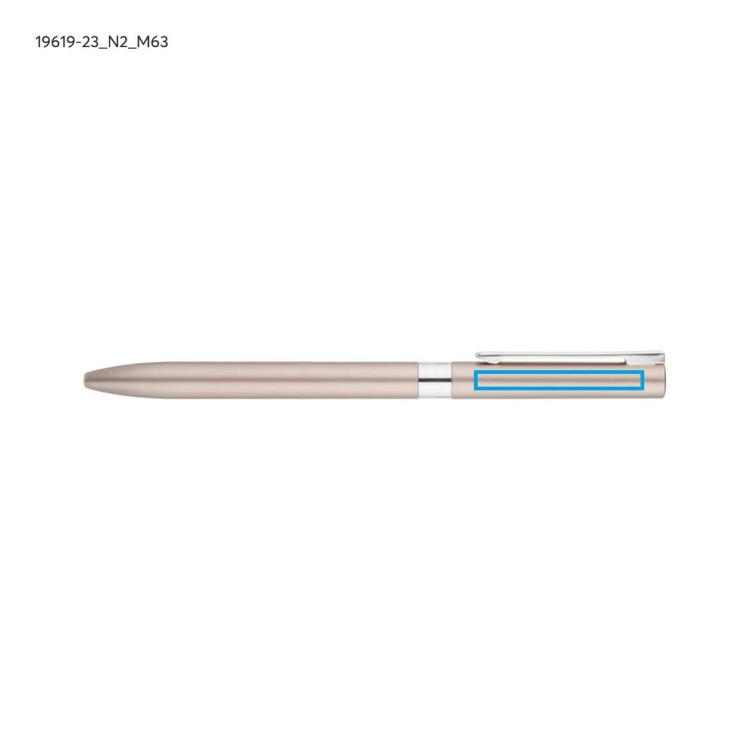 Długopis żelowy GELLE czarny wkład szampański (jasnozłoty)