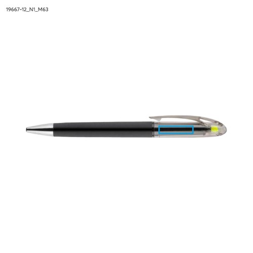 Długopis z zakreślaczem HILIG żółty