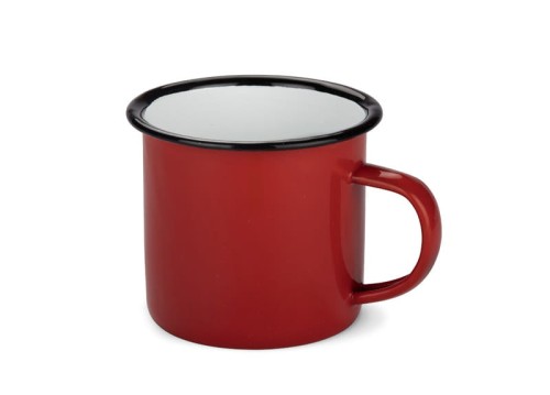 Kubek emaliowany EMAL 300 ml czerwony z logo