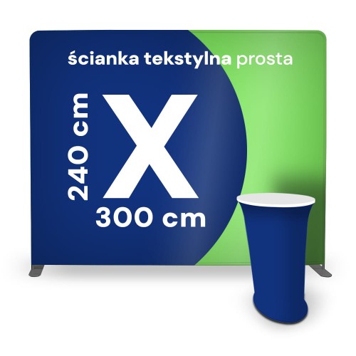 Zestaw reklamowy - Ścianka tekstylna prosta + lada