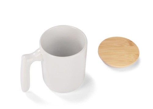 Kubek ceramiczny VIVIAN biały z logo