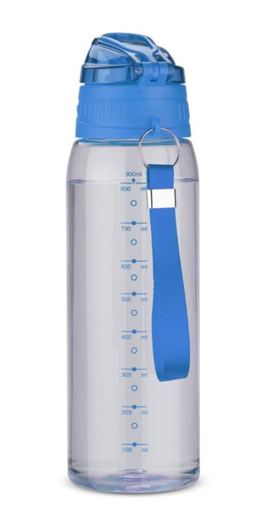 Bidon z miarką 900 ml KOLTER niebieski z logo