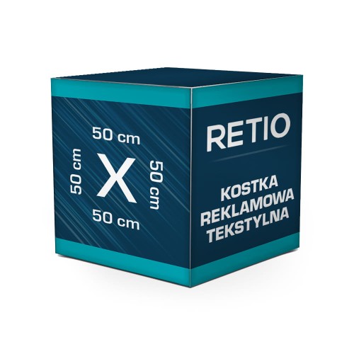 Kostka reklamowa tekstylna 50x50cm z nadrukiem