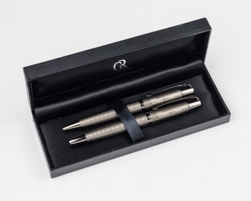 Zestaw piśmienniczy OREGON grafitowy z logo