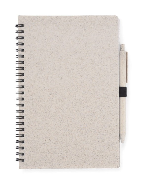 Notes z długopisem TRESA A5 beżowy (naturalny) z logo