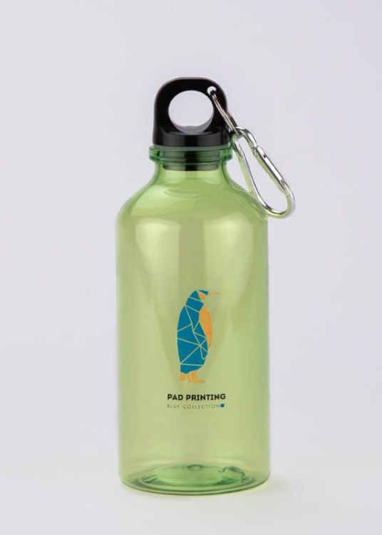Butelka rPET TINKA 400 ml zielony jasny z logo