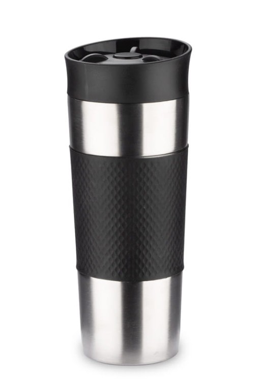 Kubek termiczny RONDE 420 ml czarny z logo