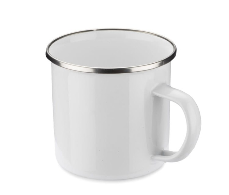 Kubek emaliowany SUBLIM 380 ml biały z logo