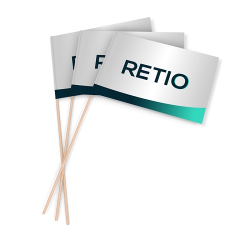 Chorągiewki reklamowe na drewnianym kijku z nadrukiem