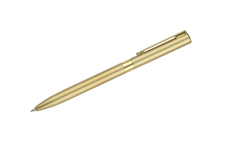 Długopis żelowy GELLE czarny wkład złoty z logo