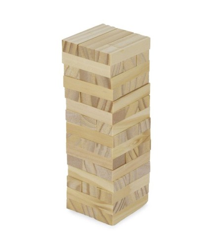 Gra drewniana BRICKS beżowy (naturalny) z logo