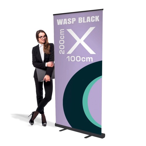 Rollup Wasp Black 100 x 200 cm stojak reklamowy rozwijany z opcją wydruku