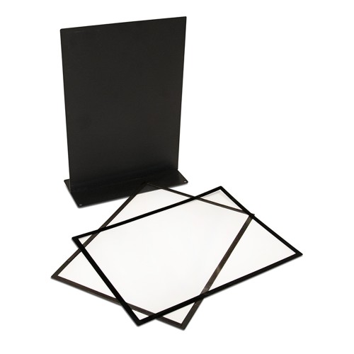 Dwustronny stojak akrylowy LINEO typu T format A4 (297x210 mm) informacyjny na ulotki, plakaty, broszury