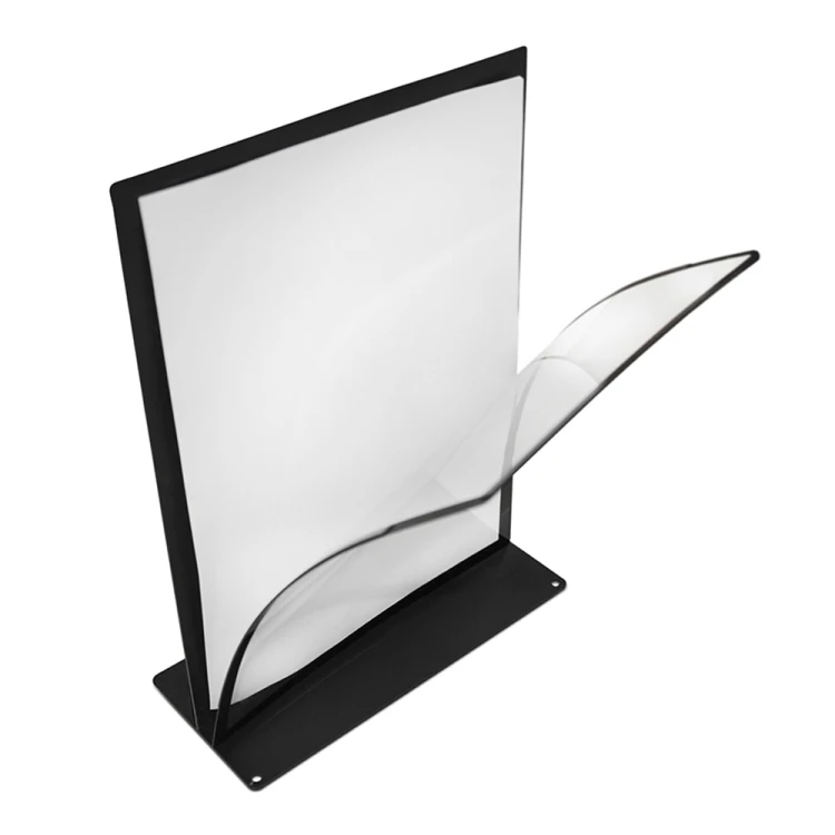 Dwustronny stojak akrylowy LINEO typu T format A4 (297x210 mm) informacyjny na ulotki, plakaty, broszury