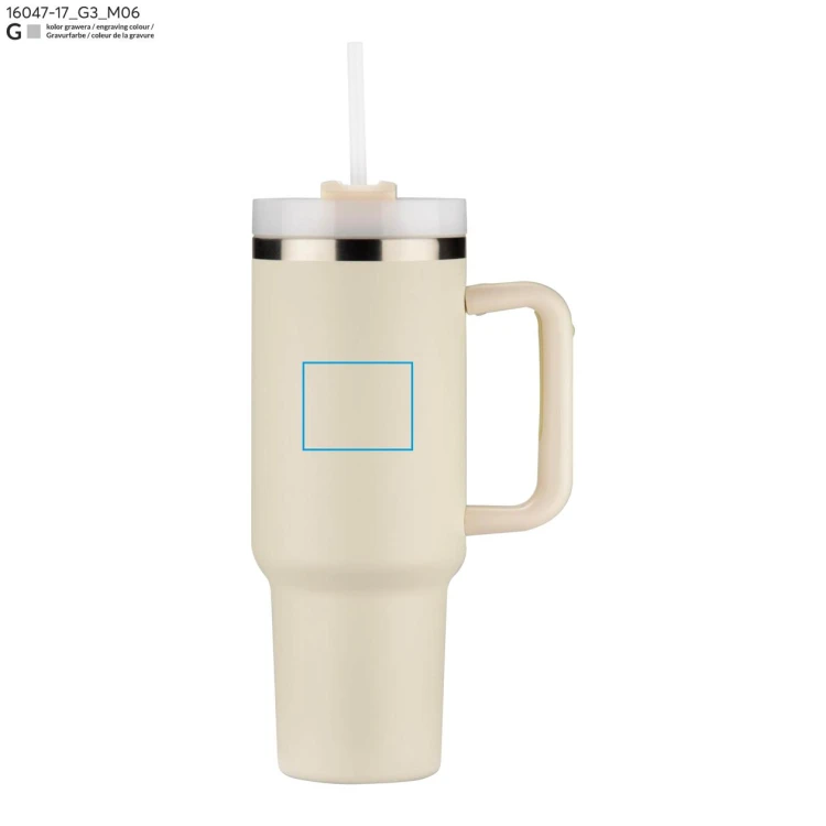 Kubek termiczny STANLI 1000 ml beżowy (naturalny) z logo