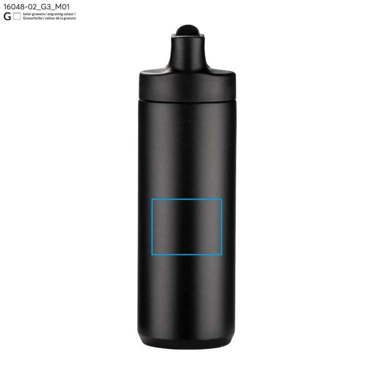 Bidon termiczny VELORA 500 ml czarny z logo