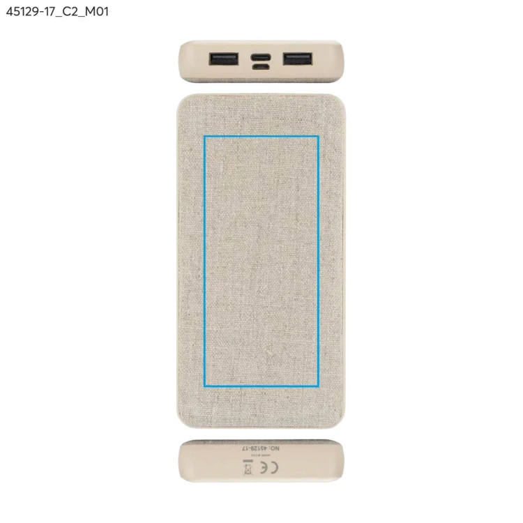 Power bank rPET REPPO 10000 mAh beżowy (naturalny)