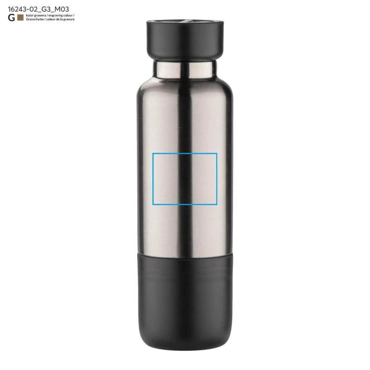 Butelka termiczna ze smyczką RON 500 ml czarny