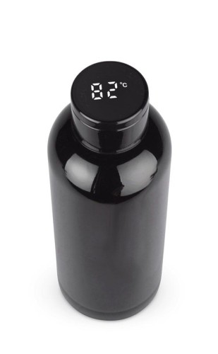 Butelka termiczna z termometrem CELIKA 500 ml czarny z logo