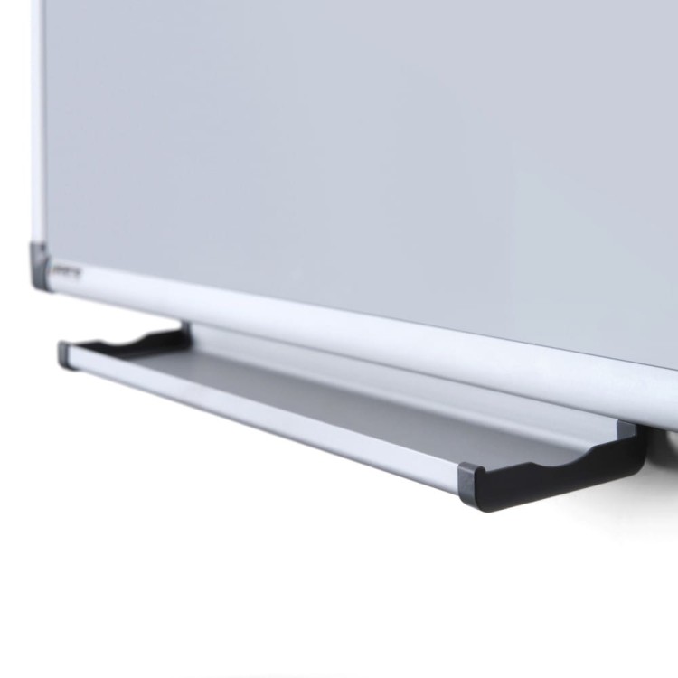 Półka na pisaki i przybory - Magnetyczna tablica suchościeralna SCRITTO® 150 x 100 cm emaliowana biała tablica suchościeralna magnetyczna do urzędu szkoły biura do pisania markerem pisakiem flamastrem suchościeralnym