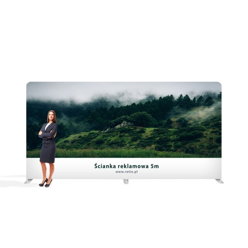 Ścianka Reklamowa Tekstylna Prosta 500 x 240 cm - ścianka wystawiennicza targowa prasowa