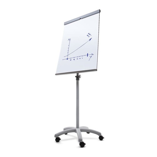 Flipchart magnetyczny SCRITTO® Vario 68 x 100 cm stojak z tablicą magnetyczną suchościeralną mobilny flipchart stojak do postawienia z tablicą do pisania na kółkach z możliwością regulacji wysokości