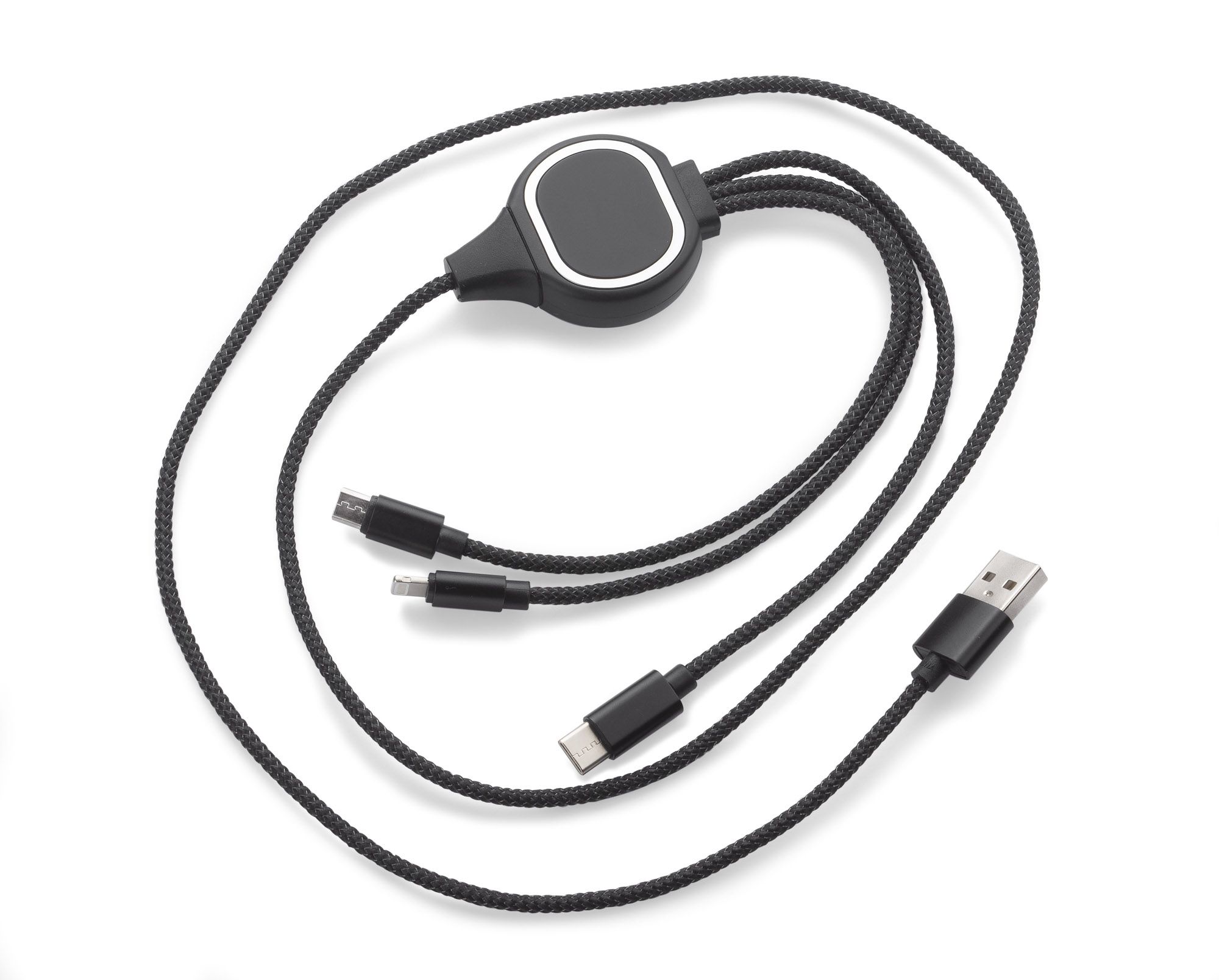 Kabel USB 3 w 1 LUX czarny z logo