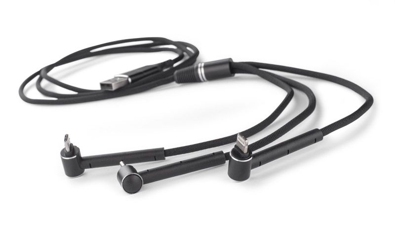 Kabel USB 6 w 1 RICO czarny z logo