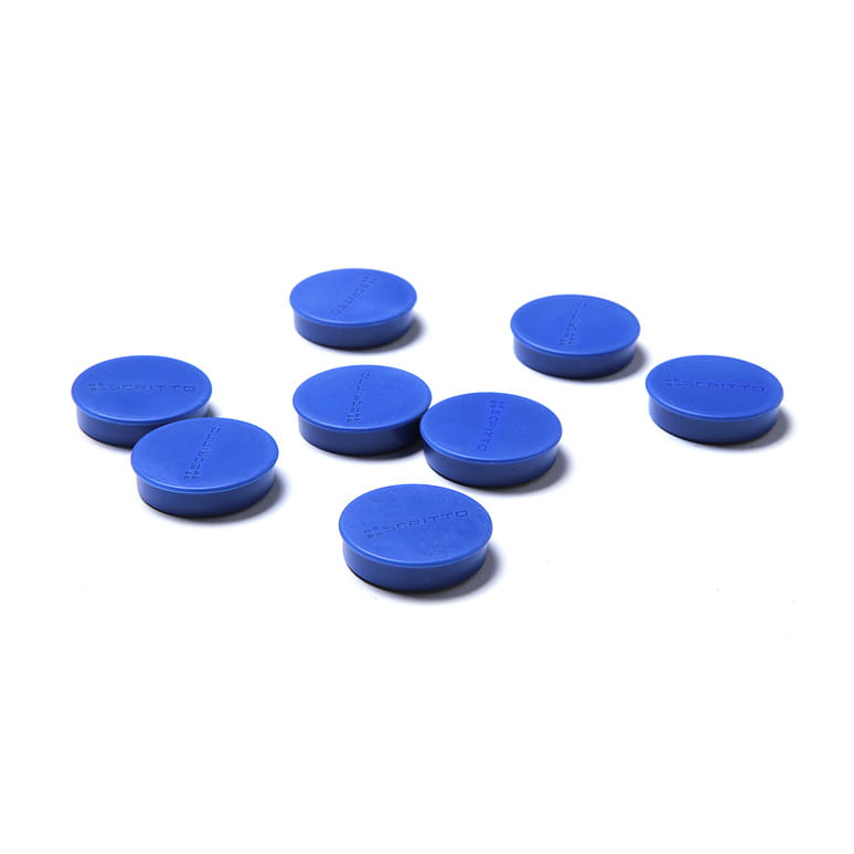Set of 8 SCRITTO® Magnets, 35 mm in Diameter, for Magnetic Whiteboards, Whiteboard Magnets for Magnetic Whiteboards