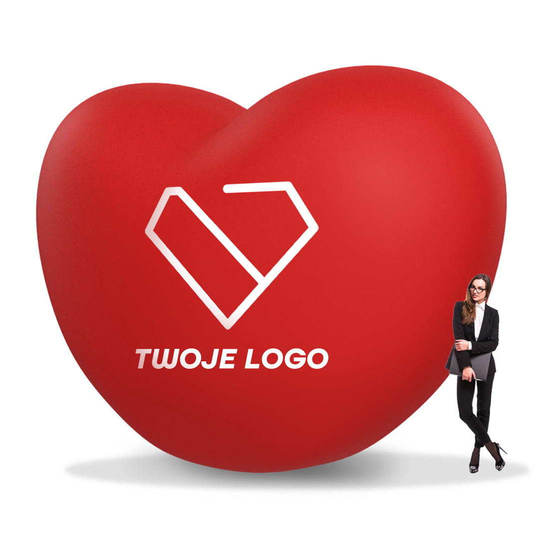 Dmuchane Serce 3m pneumatyczne z nadrukiem indywidualnym Logo na Walentynki, wesele oraz ślub