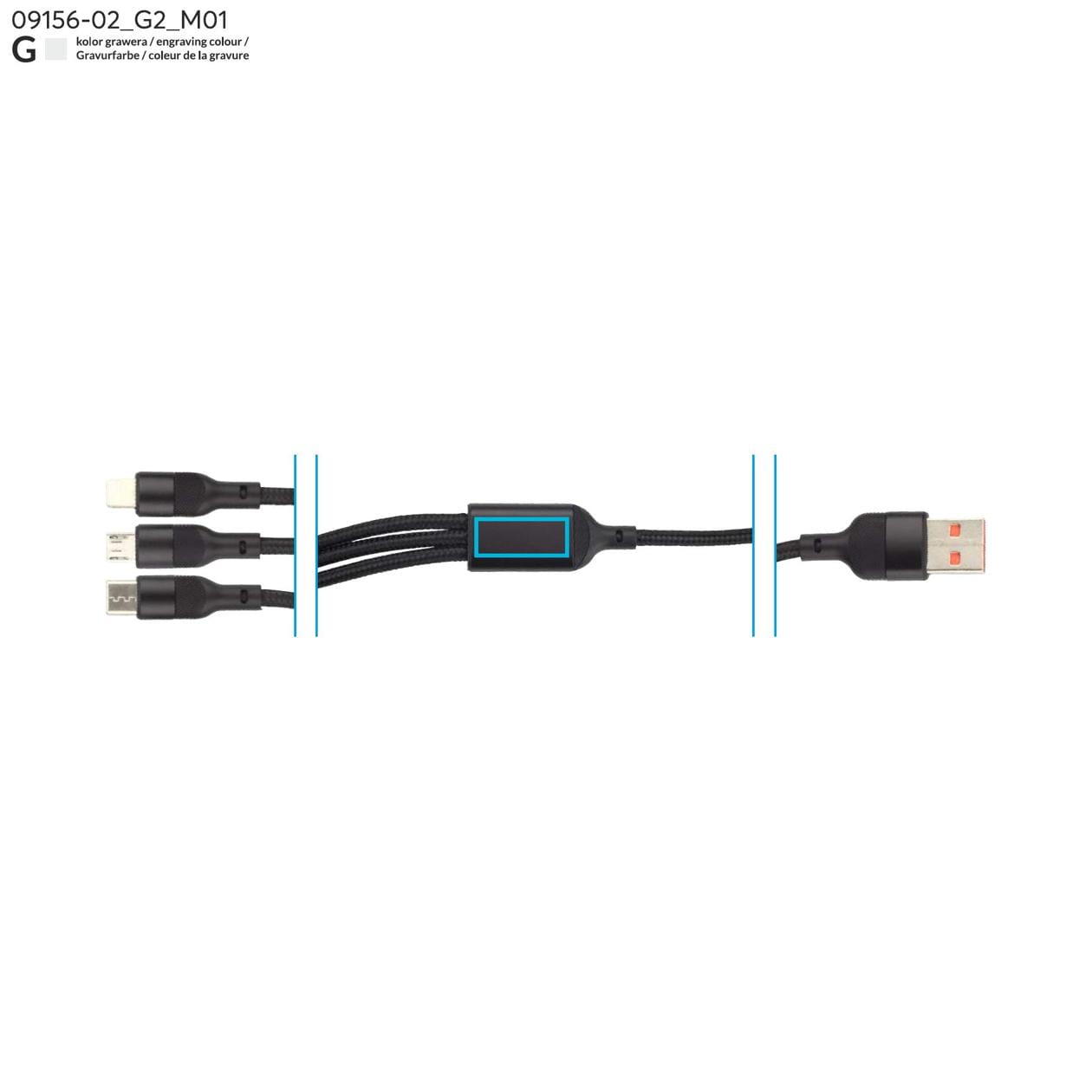 Kabel USB 3 w 1 FAST czarny