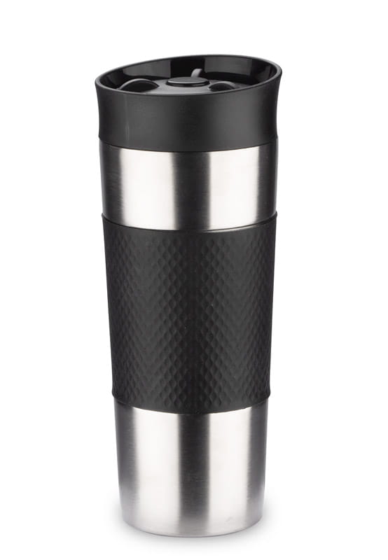 Kubek termiczny RONDE 420 ml czarny z logo