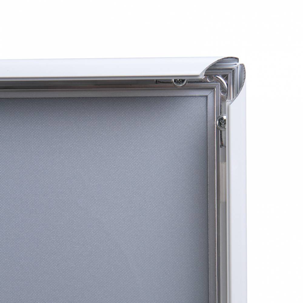 Ramka zatrzaskowa KRAST A1 (59,4 x 84,1 cm) aluminiowa biała z ostrym prostym narożnikiem rama ramka plakatowa OWZ ścienna na plakat na zdjęcia profil 25 mm