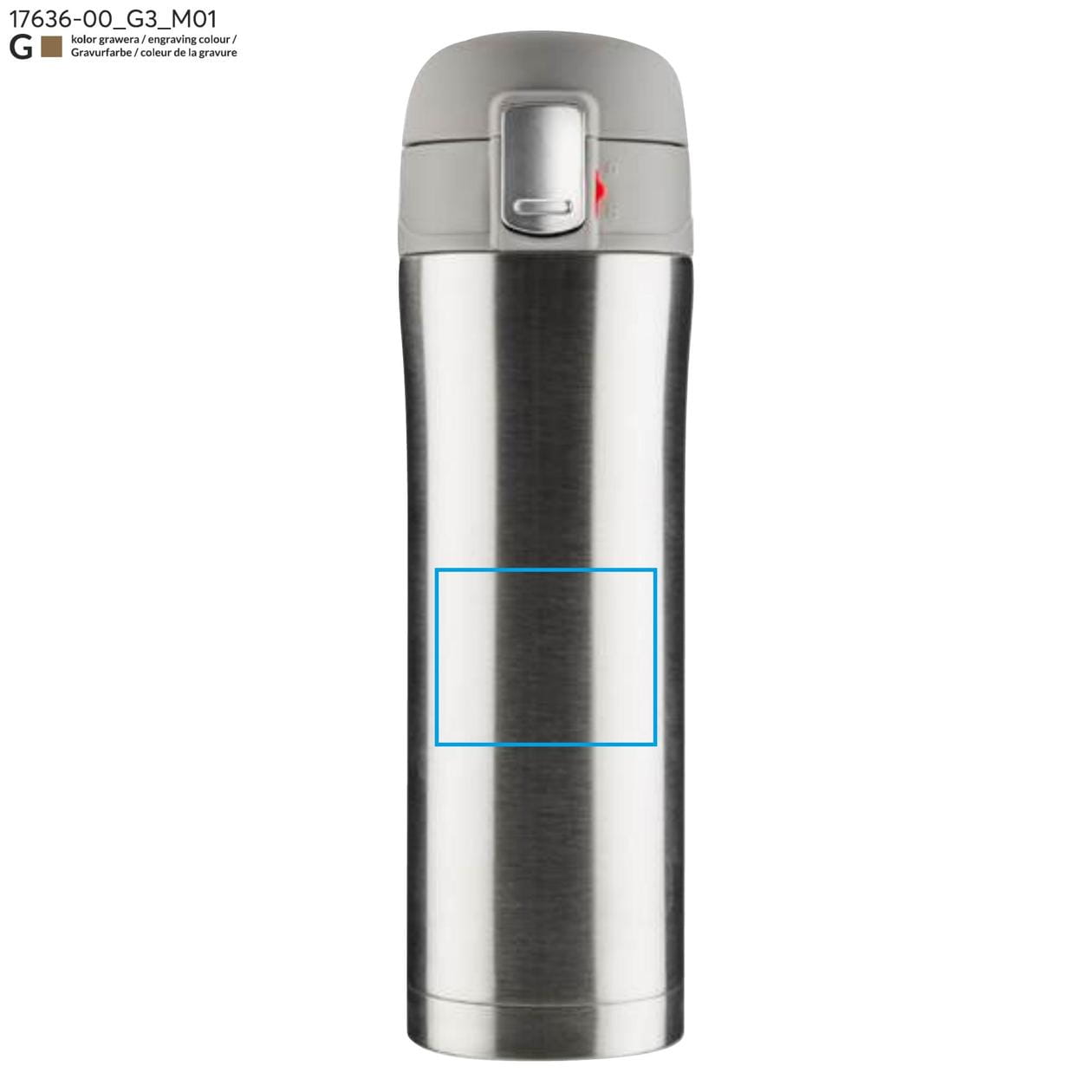 Kubek termiczny LOCK 440 ml srebrny