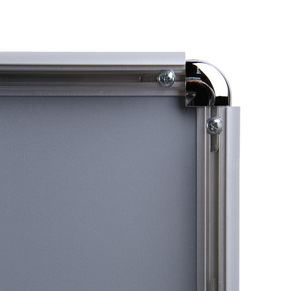 Ramka zatrzaskowa KRAST A1 (59,4 x 84,1 cm) aluminiowa srebrna z zaokrąglonym narożnikiem rama ramka plakatowa OWZ ścienna na plakat na zdjęcia profil 25 mm