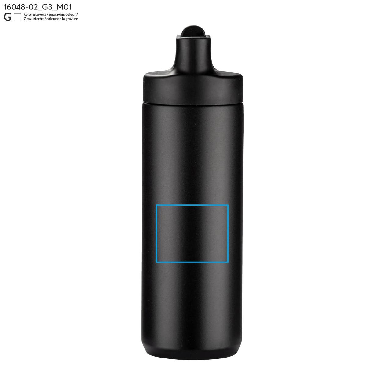 Bidon termiczny VELORA 500 ml czarny z logo